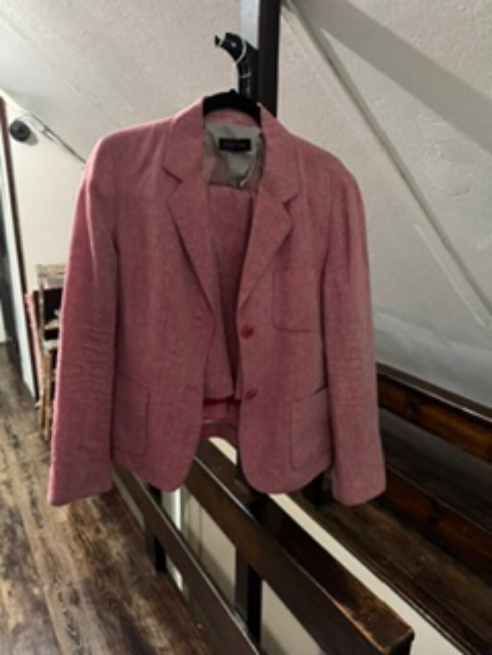 Talbots Pink Tailored Cotton Skirt Suit Set | Blazer & Skirt Size 12